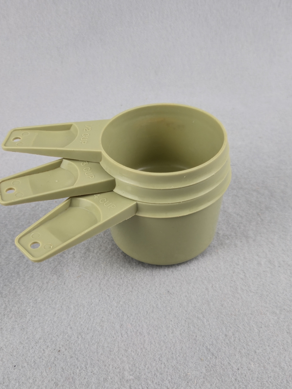 Vintage Tupperware Avocado Green Measuring Cups Set of 3